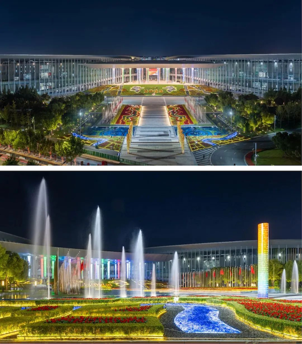 上海建工承建的第六届进博会场馆景观装饰工作全面定妆